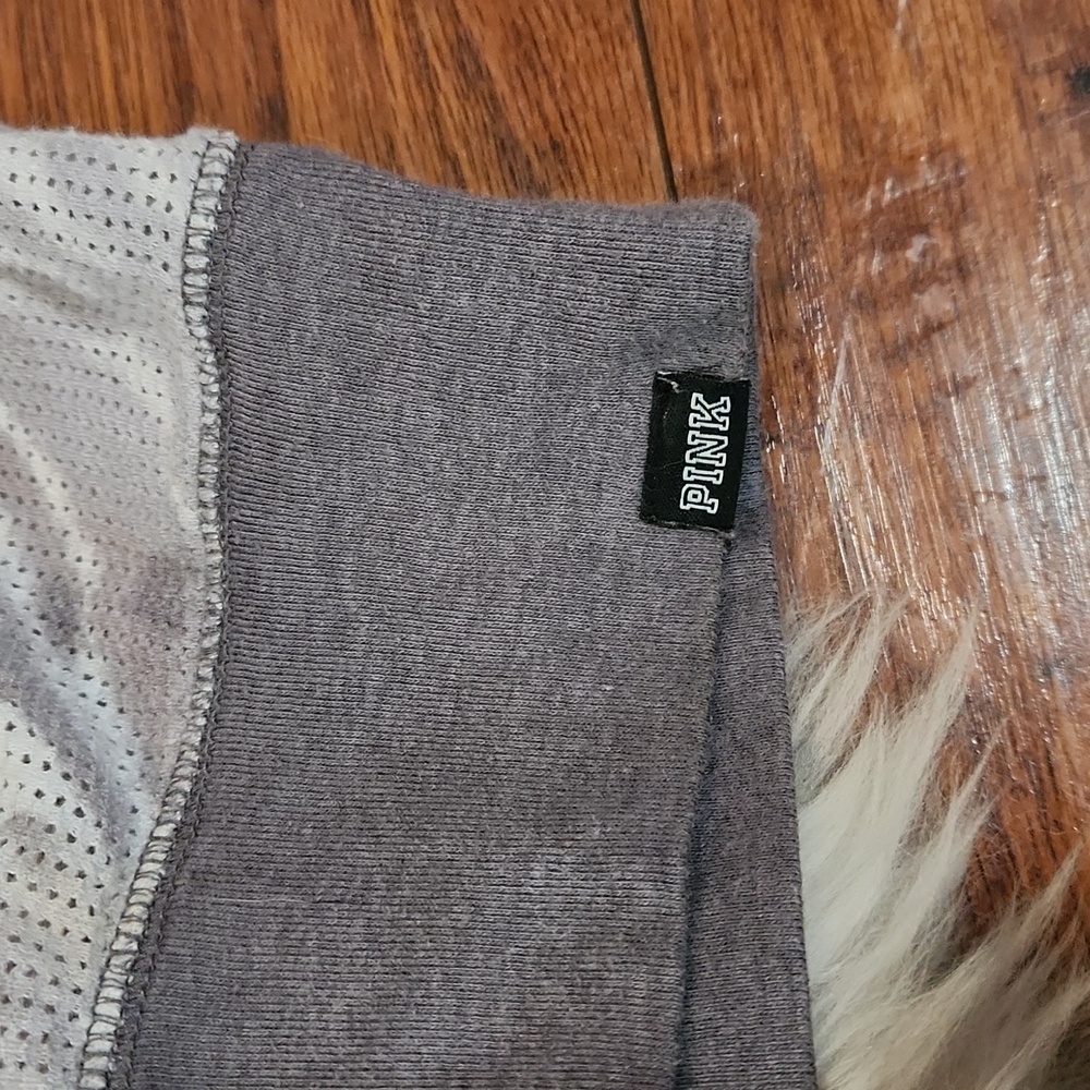 PINK Victoria's Secret Gray Mesh Tiedye Oversized Longsleeve - Picture 3 of 4